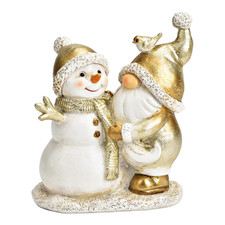 Wichtel Mit Schneemann 12x10cm