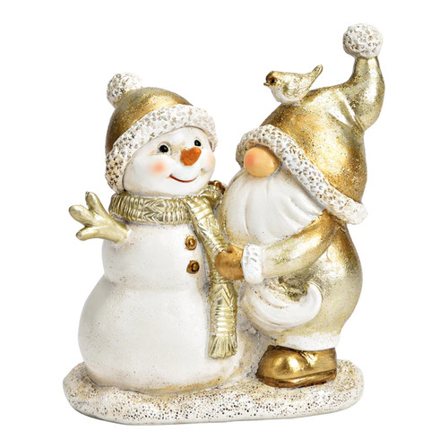 Wichtel mit schneemann 12x10cm - wichtel,