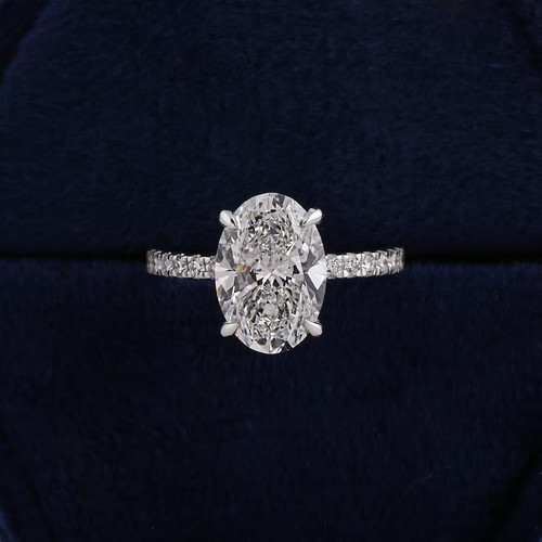 Karat diamantring oval - 3,30,