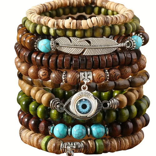 Stück holzperlen armband - stück, holzperlen-armband