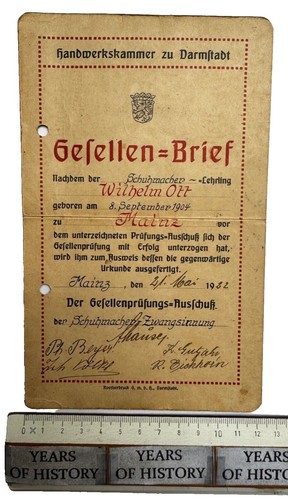 Gesellenbrief schumacher - gesellenbrief,