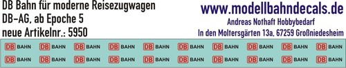 Decals bahn extra klein - db,