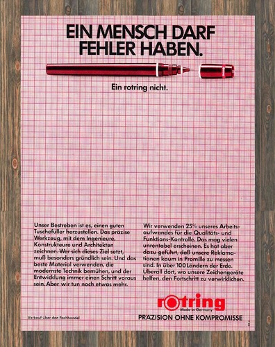 Rotring reklame werbeanzeige - -,