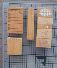 Stempeln Set 8-tlg. Holzstempel "Planer, Notizen " Scrapbooking Basteln 
