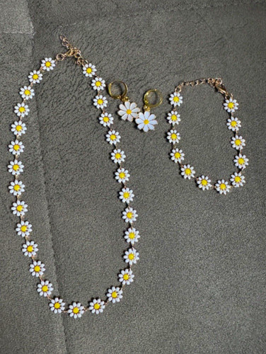 Schmuckset blumen emaille - schmuckset,