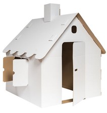 Kinderspielhaus Spielhaus aus Pappe Haus Pappe Wellpappe Karton für Kinder XXL