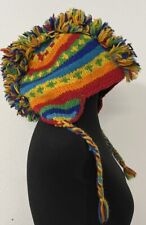 Kinder Winter Strick Hut Junge bunt 100% Wolle Gr.58,gebraucht