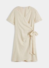 Leinenkleid mit V-Ausschnitt