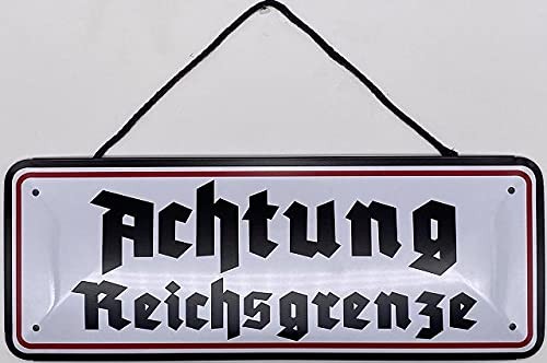 Blechschild 27x10 achtung - 27x10,
