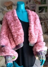 Tolle Strickjacke Aus Kunstfellwolle Boho Schaby Hippie Impressionen Oversize 