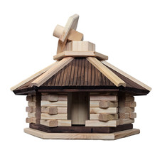 Vogelhaus mit Futtersilo,Vogelhäuschen, Holzvilla,Vogelfutterhaus Futterhaus