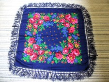 Blaues Trachtentuch aus Wolle