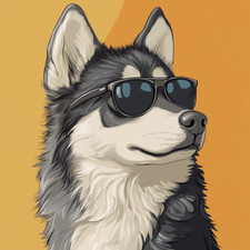 Wandtattoo Aufkleber Husky mit