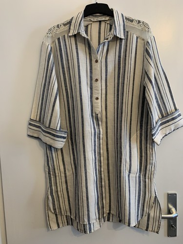 Leinenkleid mit stikerei - leinenkleid, gr.s