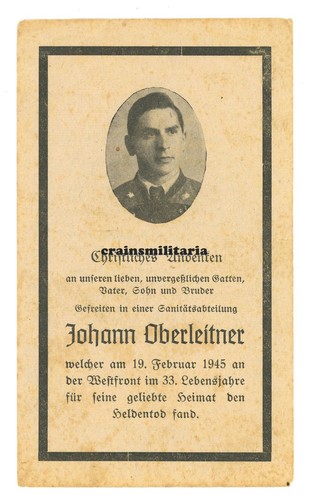 Orig sterbebild sanitäter - sanitäter, +