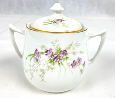 Jugendstil Zuckerdose florales Dekor mit Veilchen