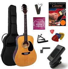 WESTERNGITARRE-GITARRE-DREADNOUGHT-STARTER SET,TASCHE+GURT-4/4-vers. Modelle-ET2