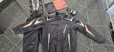 Skijacke, Skihose, Größe 176 mit Skibrille und Schlauchschal, schwarz und orange