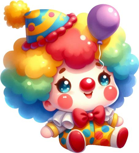 Bunte niedliche baby clown - bunte,