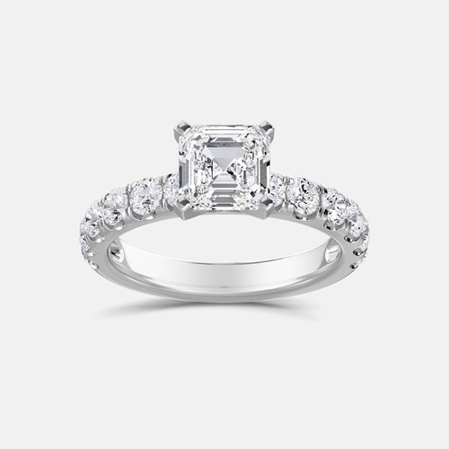 14k white gold emerald - 14k, lab