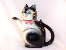 Alte Cortendorf Keramik Kanne-Katze , Modell-Nr. 6700 B, Spritzdekor, H. 19,5 cm