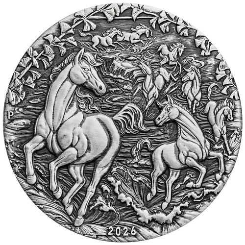 Silbermünze jahr des pferdes - des,