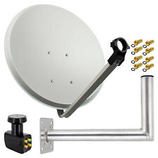 PremiumX Sat Anlage 60cm Satelliten Schüssel Spiegel Antenne Quad LNB Wandhalter