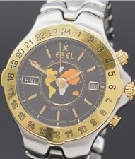 Ebel Meridian Sportwave Stahl Gold Automatik GMT Super Zustand 