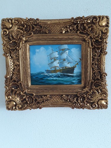 Altes ölgemälde segelschiff - altes,
