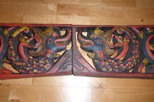 Antiker gr.Torbogen aus Holz geschitzt und farbig gefasst Drachenmotiv Asiatika