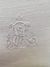 Omas-Weißwäsche-Landhaus-Leinen- Kissenbezug-Stickerei-Handarbeit-ca.70 x 68 cm