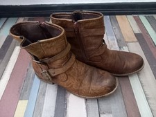 RIEKER STIEFELETTEN BRAUN MIT SCHNALLEN GR 40
