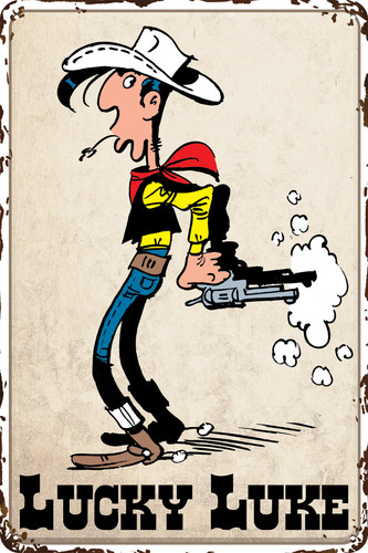 Lucky luke blechschild comic - luke,