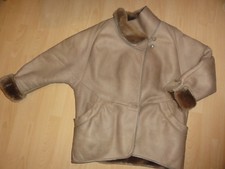 Lammfell Jacke Leder  Winterjacke  in Grau/Taupe Gr. M Vintage  AKTUELL