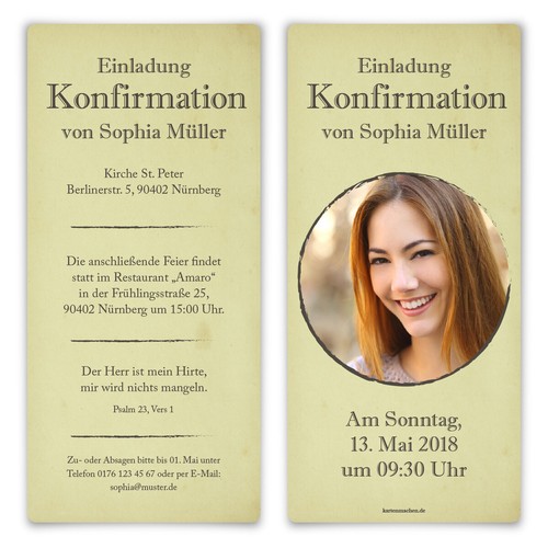 Konfirmation einladungskarten - konfirmation,