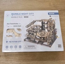 Robotik ROKR Marble Night City LGA01 Marble Run DIY Holz Murmelbahn f Erwachsene