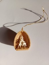 Figur Nussschale mit 2 Rehen