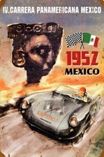 Schild IV. Carrera Panamericana Mexico 1952 Porsche 60x40 oder 30x20 cm