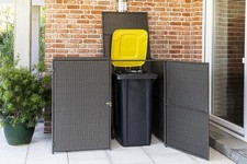 MX Mülltonnenabdeckung, 2er, (240 L) Mülltonnenverkleidung Mulltonnenbox Rattan