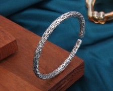 A27 Armspange rund gehämmert 4,5 mm Feinsilber Silber 999