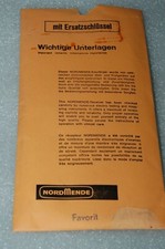 Nordmende Fernseher Favorit Begleitpapiere mit Urkunden und Schaltplan