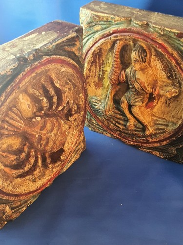 Antik alt holz - holz, relief