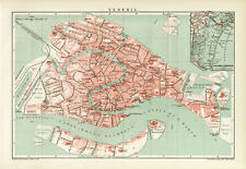 Venedig Italien historischer Stadtplan Italien alte Karte Lithographie ca. 1892