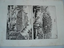 Tver+Torschok, anno 1696, Olearius A., townviews, two views on one page, size of