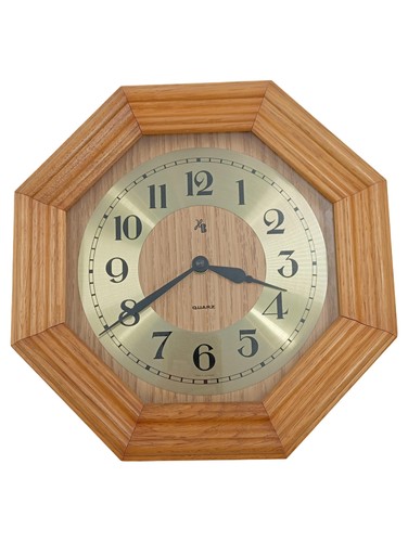 Wanduhr holz achteck quarz - hb,