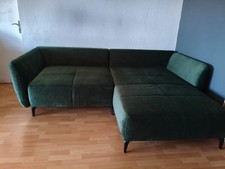 Ecksofa Veloursbezug grün 251 x 186 cm - SALO