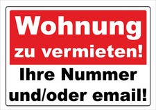 wetterfestes Schild: "Wohnung