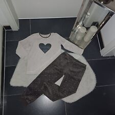 Winter Schlafanzug Tchibo 122 128 Fleece Nicki Kuschelhose Herzmotiv TopZustand
