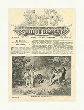 Auf dem Feld der Ehre Degen Florett Hasen Wald Fabel Jimenez Holzstich E 3227