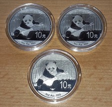3 x 1 Oz Silber China Panda